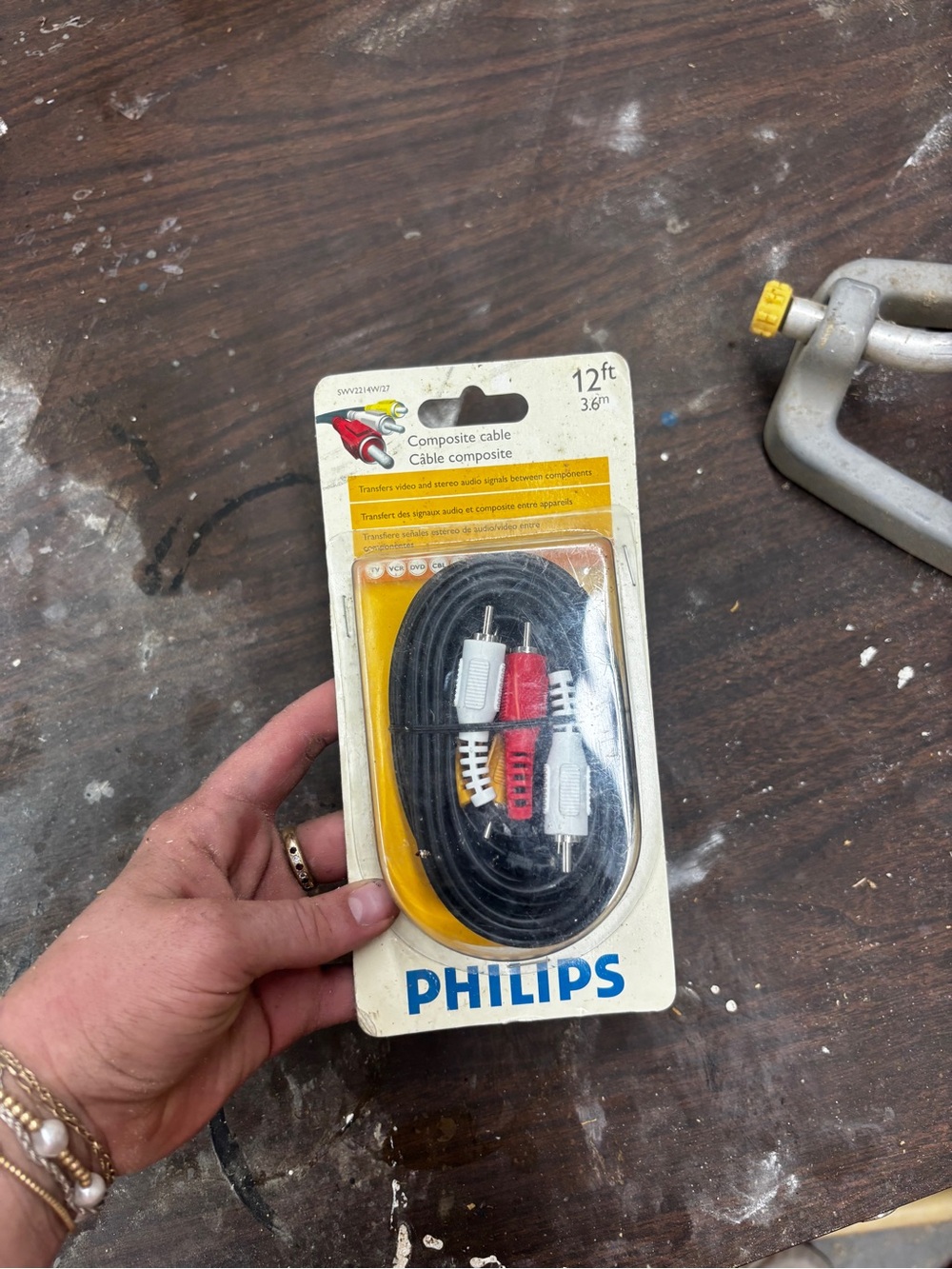 Philips Black Composite A/V Cable with Red and White Connectors